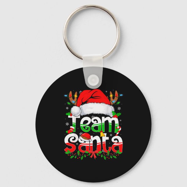 Funny Team Santa Claus Christmas Family Matching P Keychain (Front)