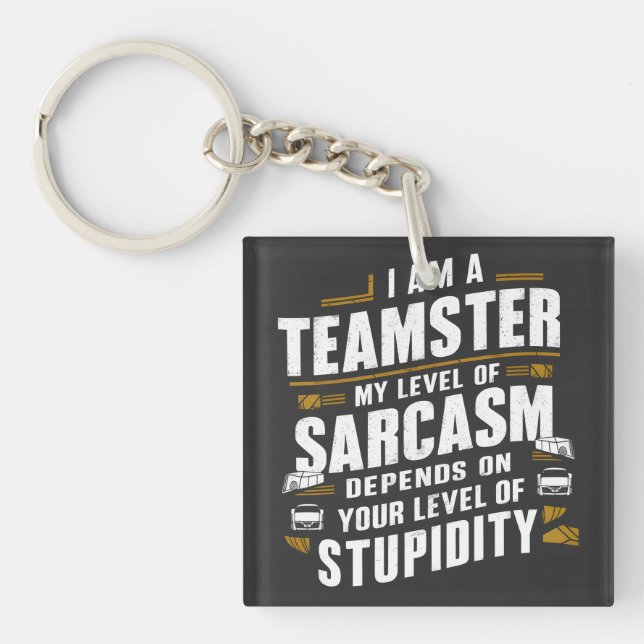 Funny Teamster Quote Sarcasm Joke Trucker Driver Keychain (Front)