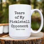 Funny Tears of My Pickleball Opponent Unique Two-Tone Coffee Mug<br><div class="desc">This is a Funny Tears of My Pickleball Opponent | Unique Pickleball Lovers gifts for mom,  dad,  grandma or grandpa. this is a Customizable coffee mug.  just Click on the Personalize Button to Add Your name or any text or you can change the game name also.</div>