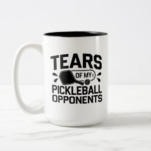 Funny Tears of my Pickleball Opponents Typography Two-Tone Coffee Mug