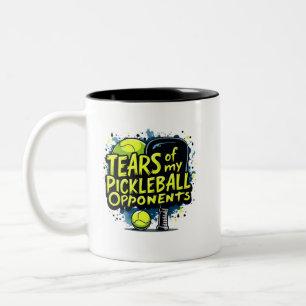 Funny Tears of my Pickleball Opponents Typography Two-Tone Coffee Mug