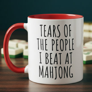 Funny Tears of The People I beat at Mahjong Game Two-Tone Coffee Mug