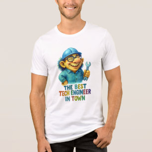 Funny Tech Engineer Troll – Best Engineer in Town Tri-Blend Shirt