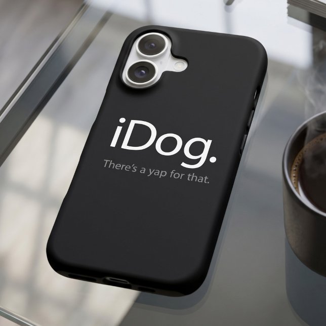 Funny  Tech Geek Dog Quote - iDog Barking Joke iPhone Case (Creator Uploaded)