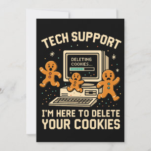 Funny Tech Support Delete Cookies Thank You Card