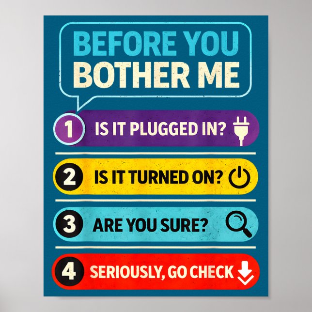 Funny Tech Support Quote Computer Survivor Design Poster (Front)