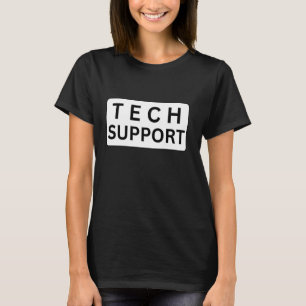 Funny Technical Support Badge Sarcastic Cat Dog Vi T-Shirt