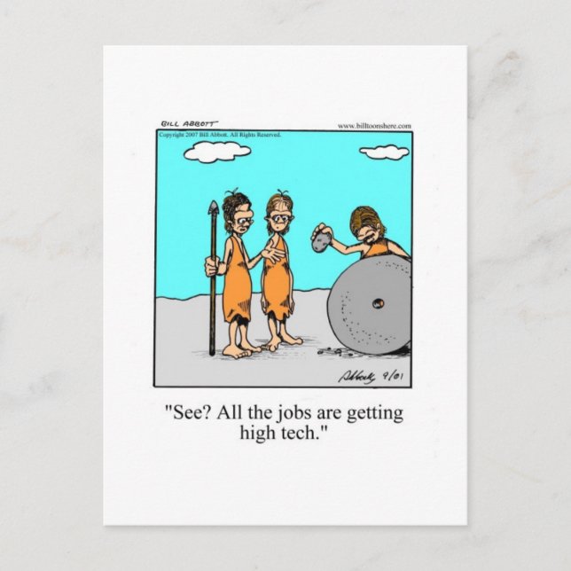 Funny Technology Humour Postcard (Front)