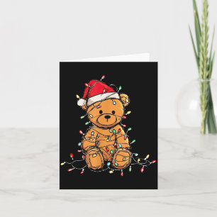 Funny Teddy Bear Christmas Graphics Lights Lover Card