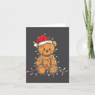Funny Teddy Bear Christmas Graphics Lights Lover L Card