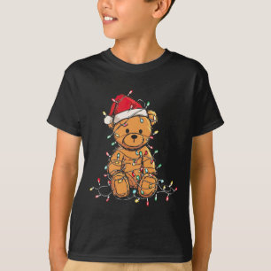 Funny Teddy Bear Christmas Graphics Lights Lover L T-Shirt