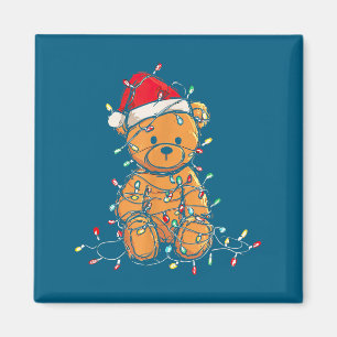 Funny Teddy Bear Christmas Graphics Lights Lover Magnet