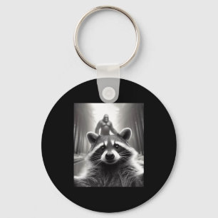 Funny Tee Ed Raccoon Selfie Bigfoot Gift Mens Wome Keychain