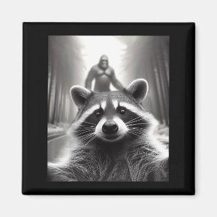 Funny Tee Ed Raccoon Selfie Bigfoot Gift Mens Wome Magnet