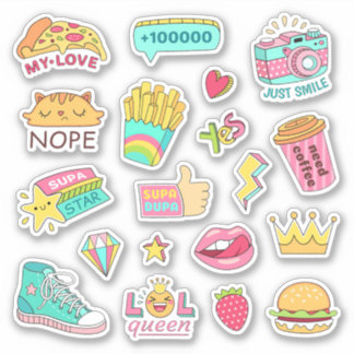 Funny Teen Girl Stuff Cute Colourful Cartoon