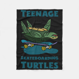 Funny Teenage Skateboarding Turtles Shirt – Shell  Fleece Blanket