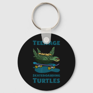 Funny Teenage Skateboarding Turtles Shirt – Shell Keychain
