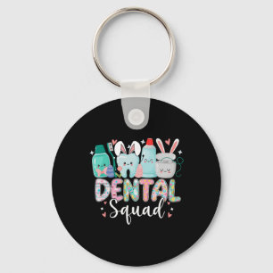 Funny Teeth Dental Squad Dentist Happy Easter Day Keychain