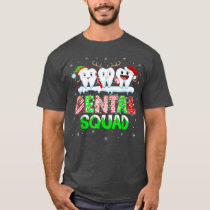 Funny Teeth Xmas Lights Dental Squad Dentist Chris T-Shirt