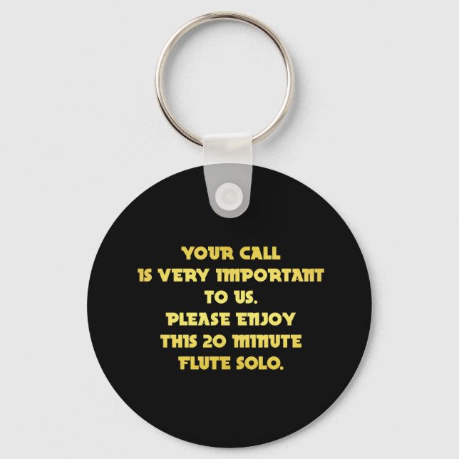 Funny Telephone Customer Service Joke Keychain (Front)