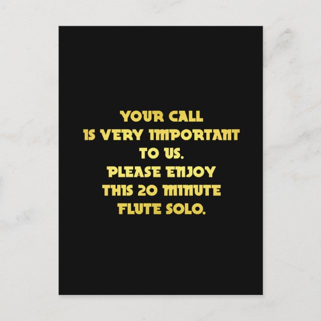 Funny Telephone Customer Service Joke Postcard (Front)