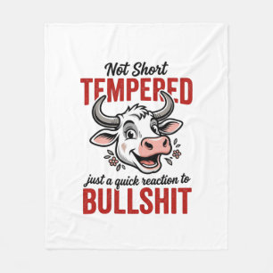Funny Tempered Cow Vintage Fleece Blanket