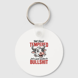 Funny Tempered Cow Vintage Keychain