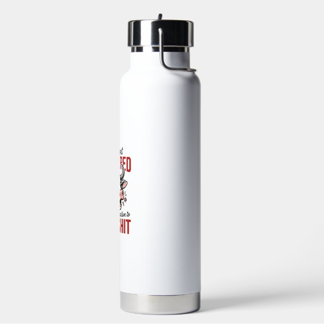 Funny Tempered Cow Vintage Water Bottle (Left)