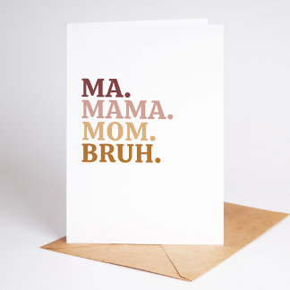 Funny & tendance Bruh carte de fête des mères