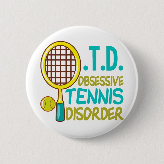Funny Tennis 2 Inch Round Button (Front)