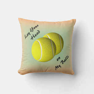 Funny Tennis Ball Mojo Sports Throw Pillow