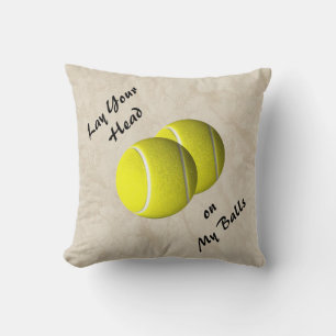 Funny Tennis Ball Mojo Throw Pillow
