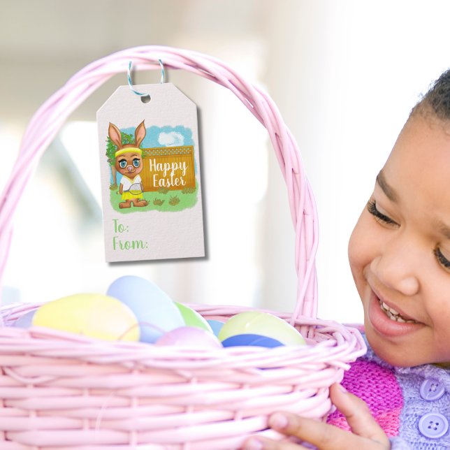 Funny Tennis Bunny Easte Gift Tags (Creator Uploaded)