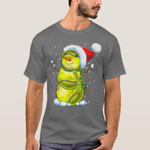 Funny Tennis Christmas Sports Snowman Holidays Boy T-Shirt