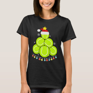 Funny Tennis Christmas Tree Lights Tennis Lover  T-Shirt
