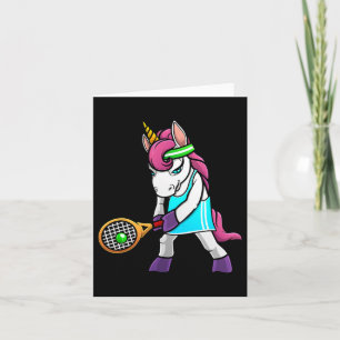Funny Tennis Gift For Girls Women Unicorn Lovers C Card