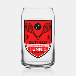 Funny Tennis Player Accessory Gift Can Glass