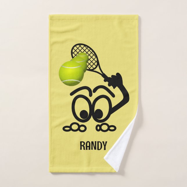 Funny Tennis Player Personalized  Hand Towel (Hand Towel)