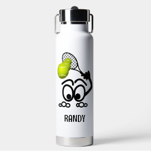 Funny Tennis Player Personalized Water Bottle