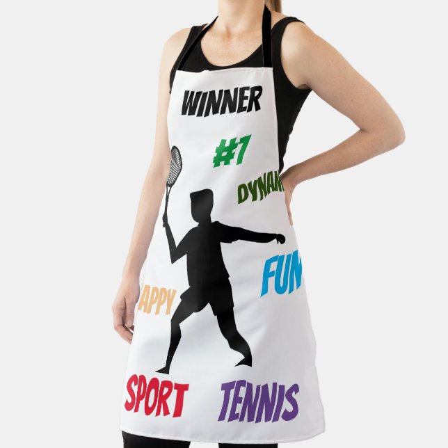 Funny Tennis Player Quote Design – Cool Sport Apron (Insitu)