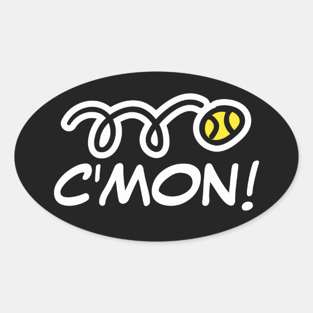 Funny tennis stickers with custom text. (Front)
