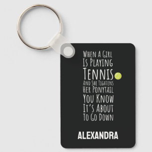 Funny Tennis Teen Girls Her Kids Sports Women Keychain