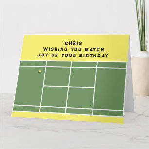 funny tennis-themed birthday greeting card