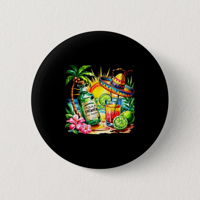 Funny Tequila Drinking Cinco De Mayo Mexican Party 2 Inch Round Button (Front)
