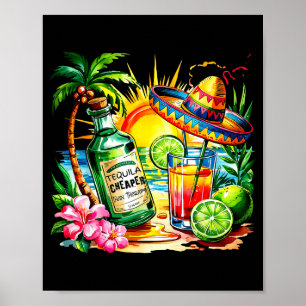 Funny Tequila Drinking Cinco De Mayo Mexican Party Poster