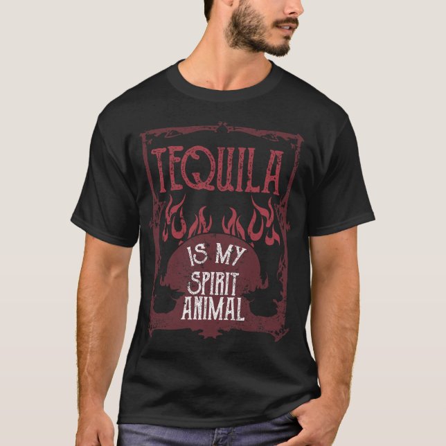 Funny Tequila Drinking Gift Tequila My Spirit T-Shirt (Front)
