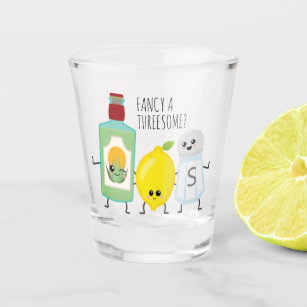 Funny Tequila Lemon and Salt Kawaii Tequila Shot Glass