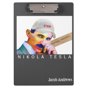 Funny Tesla Personalized   Clipboard