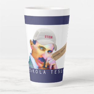 Funny Tesla Portrait   Latte Mug