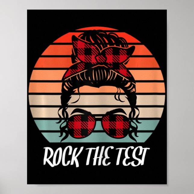 Funny Test Day Rock The Test Sunset Testing Day  Poster (Front)